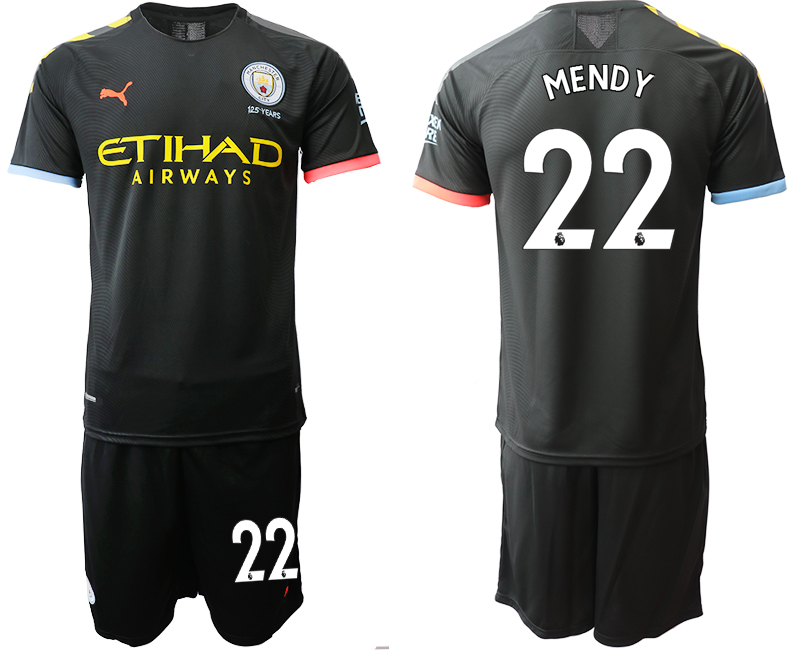 2019-20 Manchester City 22 MENDY Away Soccer Jersey