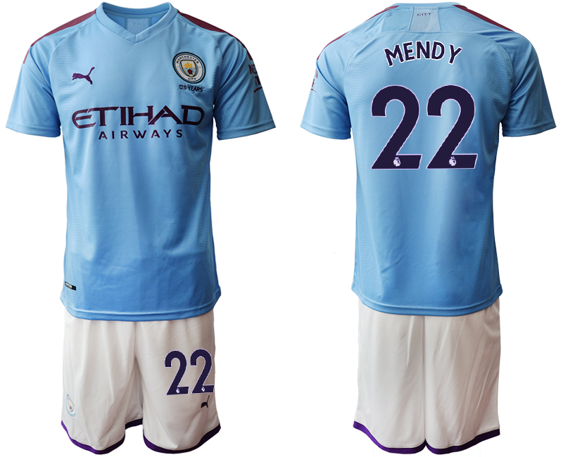 2019-20 Manchester City 22 MENDY Home Soccer Jersey