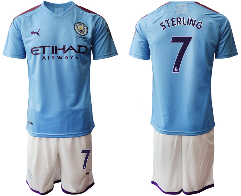 2019-20 Manchester City 7 STERLING Home Soccer Jersey