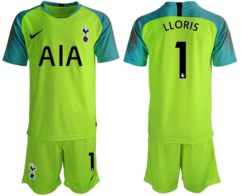 2019-20 Tottenham Hotspur 1 LLORIS Football Club Fluorescent Green Goalkeeper Soccer Jersey