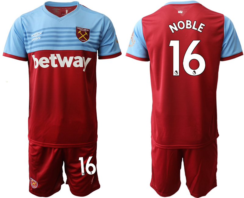 2019-20 West Ham United 16 NOBLE Home Soccer Jersey - Click Image to Close