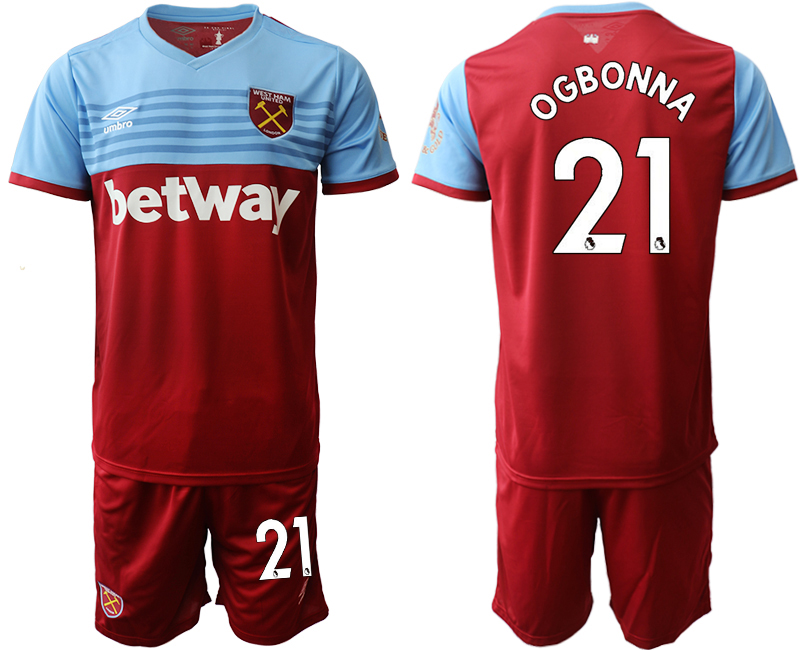 2019-20 West Ham United 21 OGBONNA Home Soccer Jersey - Click Image to Close
