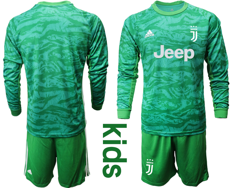 2019-20 Juventus Green Long Sleeve Youth Goalkeeper Soccer Jersey
