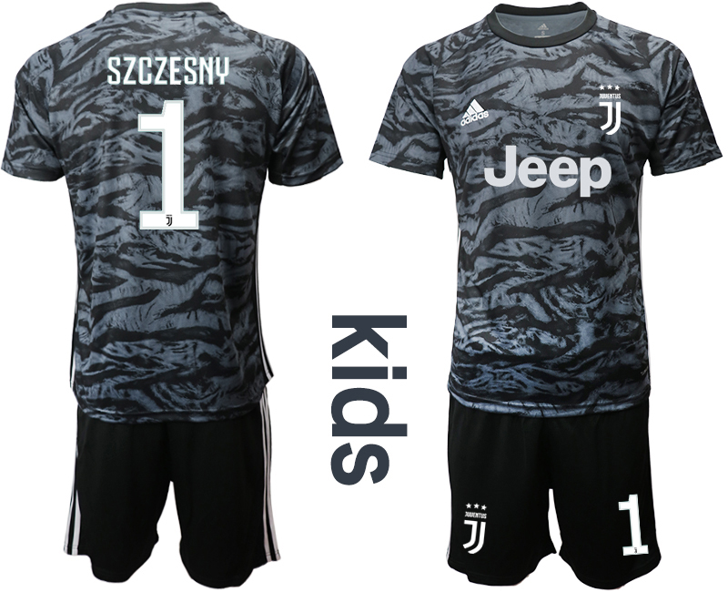 2019-20 Juventus 1 SZCZESNY Black Youth Goalkeeper Soccer Jersey - Click Image to Close
