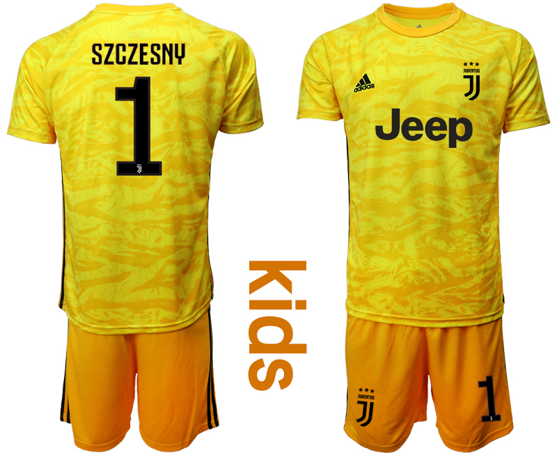 2019-20 Juventus 1 SZCZESNY Yellow Youth Goalkeeper Soccer Jersey