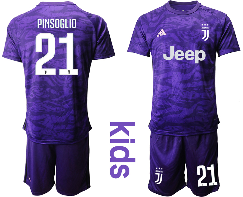 2019-20 Juventus 21 PINSOGLIO Purple Youth Goalkeeper Soccer Jersey