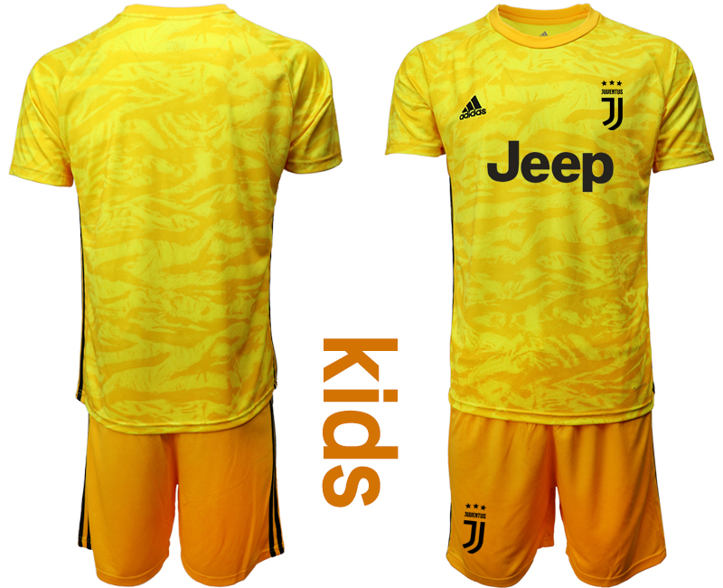 2019-20 Juventus Yellow Youth Goalkeeper Soccer Jersey - Click Image to Close