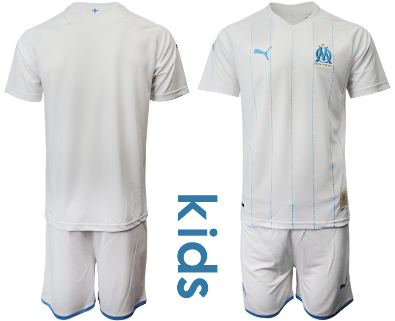 2019-20 Olympique de Marseille Home Youth Soccer Jersey