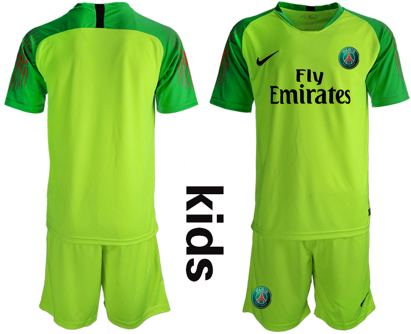 2019-20 Paris Saint-Germain Fluorescent Green Youth Goalkeeper Soccer Jersey
