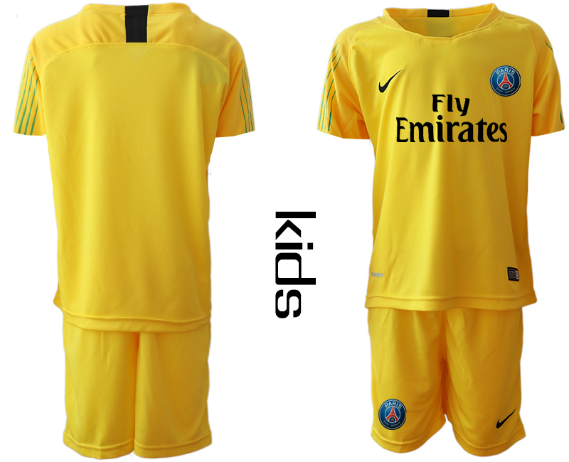 2019-20 Paris Saint-Germain Yellow Youth Goalkeeper Soccer Jersey