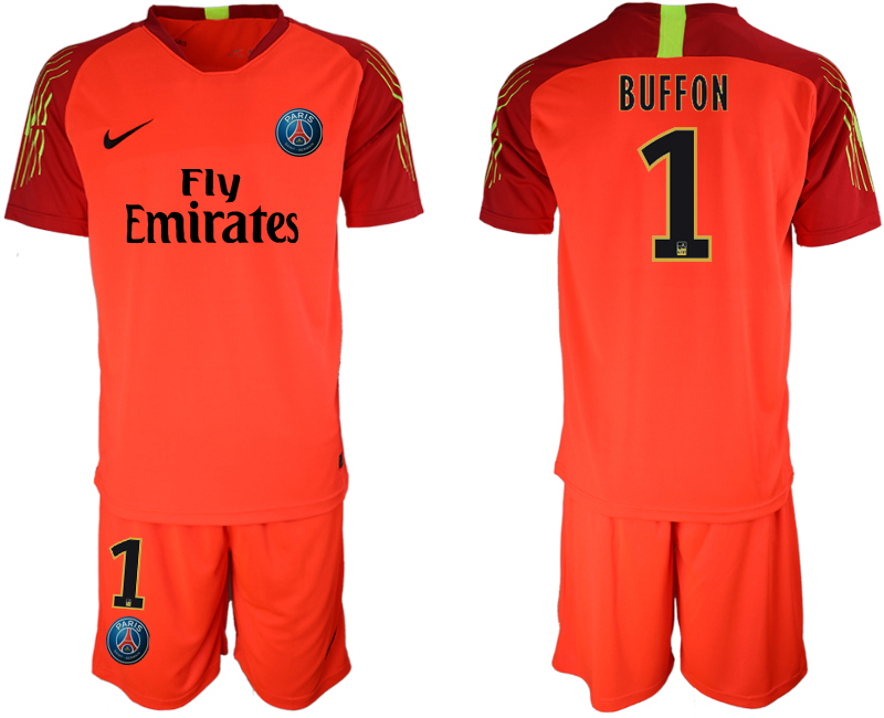 2019-20 Paris Saint-Germain 1 BUFFON Red Goalkeeper Soccer Jersey