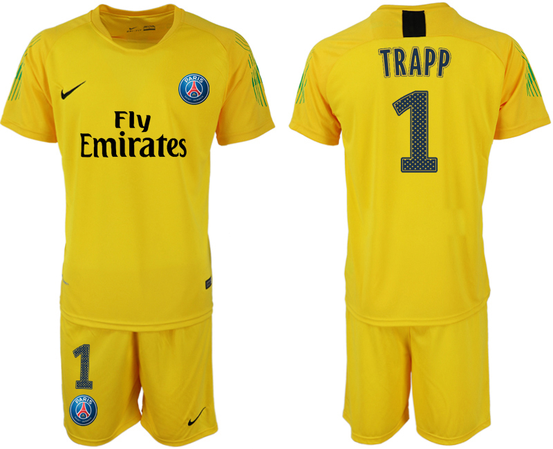 2019-20 Paris Saint-Germain 1 TRAPP Yellow Goalkeeper Soccer Jersey