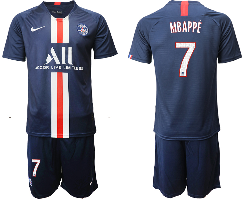 2019-20 Paris Saint-Germain 7 MBAPPE Home Soccer Jersey