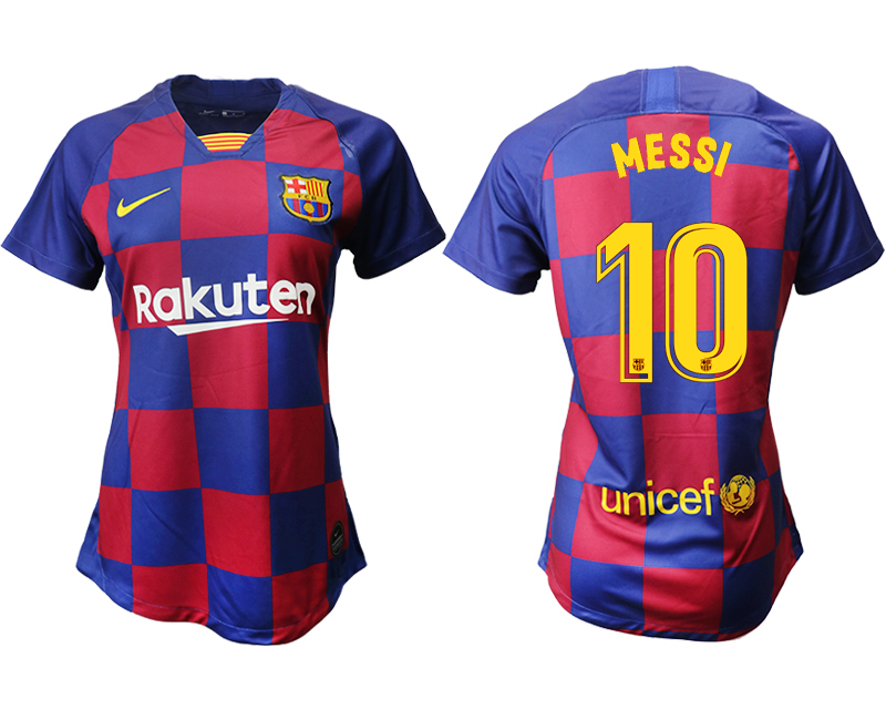 2019-20 Barcelona 10 MESSI Home Women Soccer Jersey