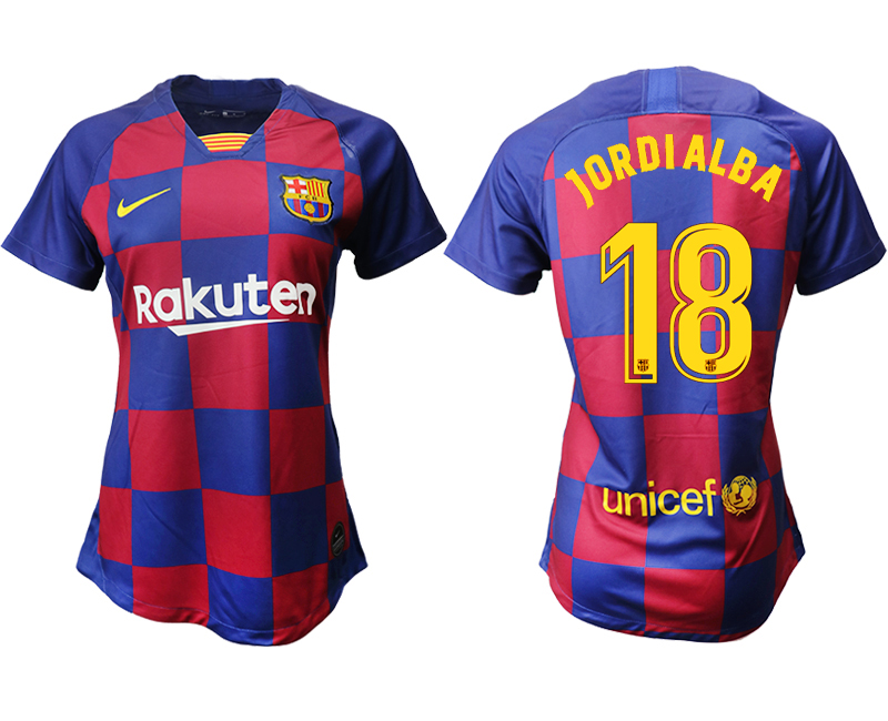 2019-20 Barcelona 18 JORDIALBA Home Women Soccer Jersey