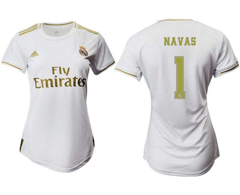 2019-20 Real Madrid 1 NAVAS Home Women Soccer Jersey