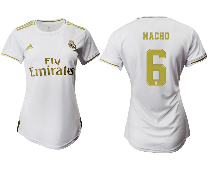 2019-20 Real Madrid 6 NACHO Home Women Soccer Jersey
