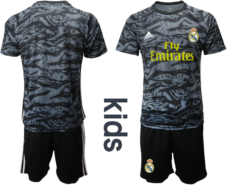 2019-20 Real Madrid Black Youth Goalkeeper Soccer Jersey