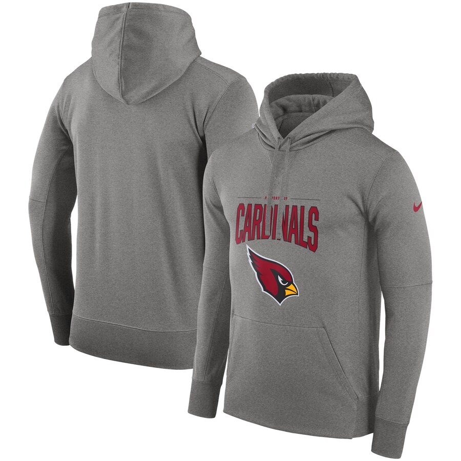 Arizona Cardinals Nike Sideline Property of Performance Pullover Hoodie Gray - Click Image to Close