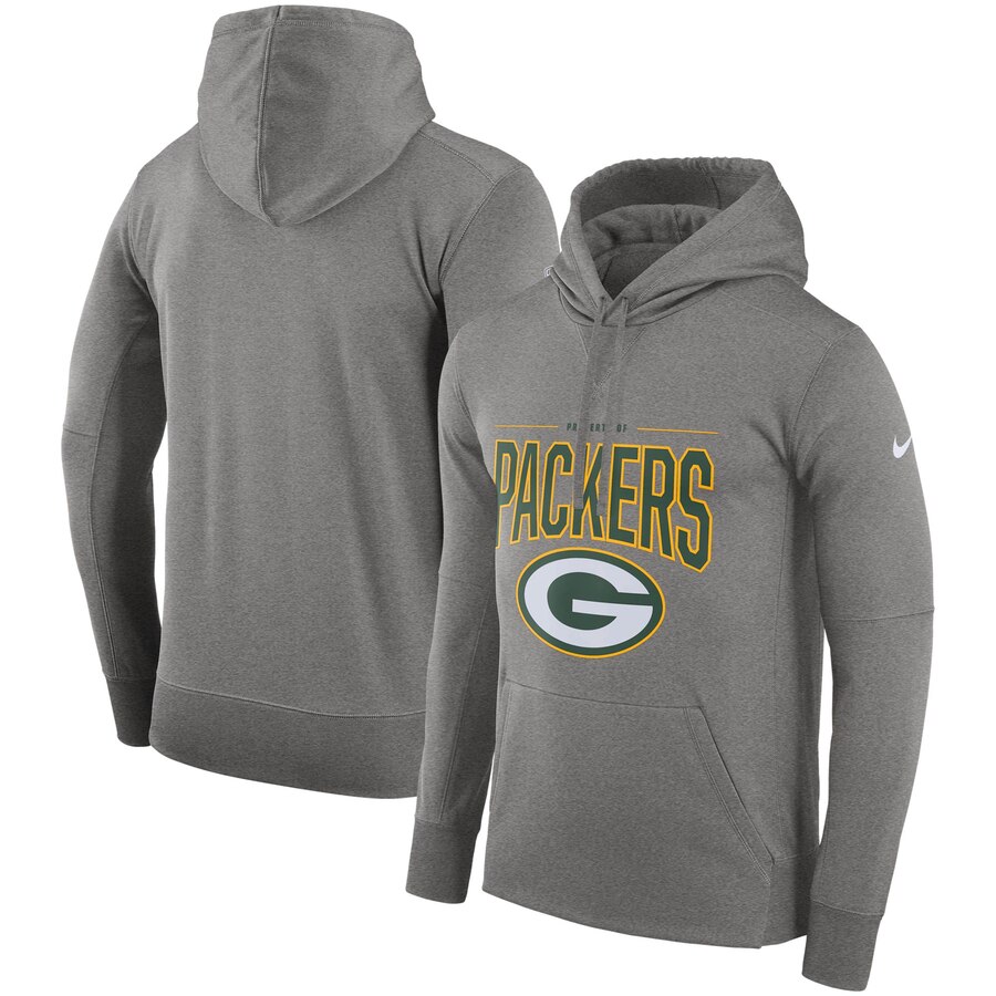 Green Bay Packers Nike Sideline Property of Performance Pullover Hoodie Gray