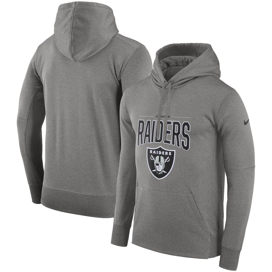 Oakland Raiders Nike Sideline Property of Performance Pullover Hoodie Gray
