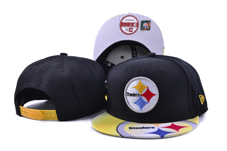 Steelers Fresh Logo Black Adjustable Hat SF