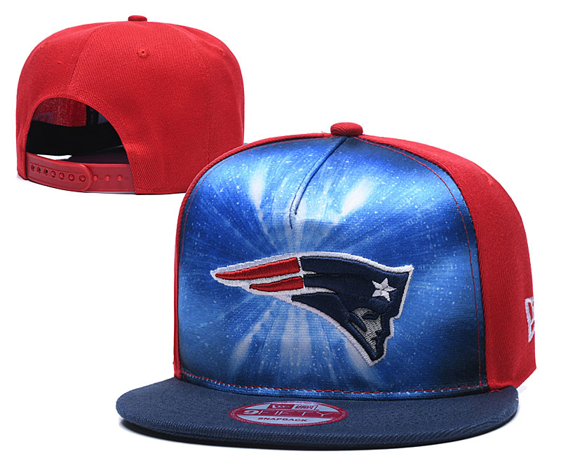 Patriots Team Logo Red Navy Adjustable Leather Hat TX