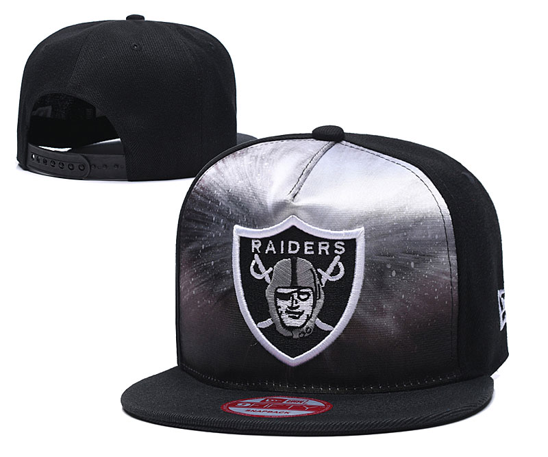 Raiders Team Logo Black Adjustable Leather Hat TX - Click Image to Close