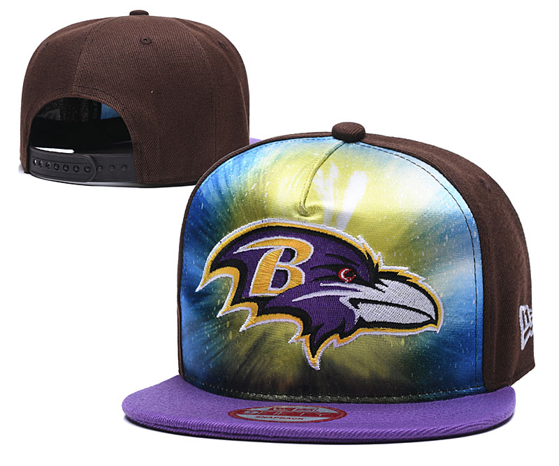 Ravens Team Logo Brown Purple Adjustable Leather Hat TX - Click Image to Close