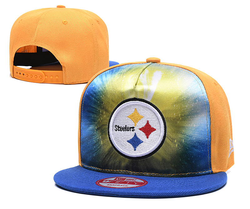 Steelers Team Logo Yellow Royal Adjustable Leather Hat TX - Click Image to Close