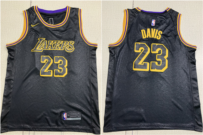 Lakers 23 Anthony Davis Black City Edition Nike Swingman Jersey