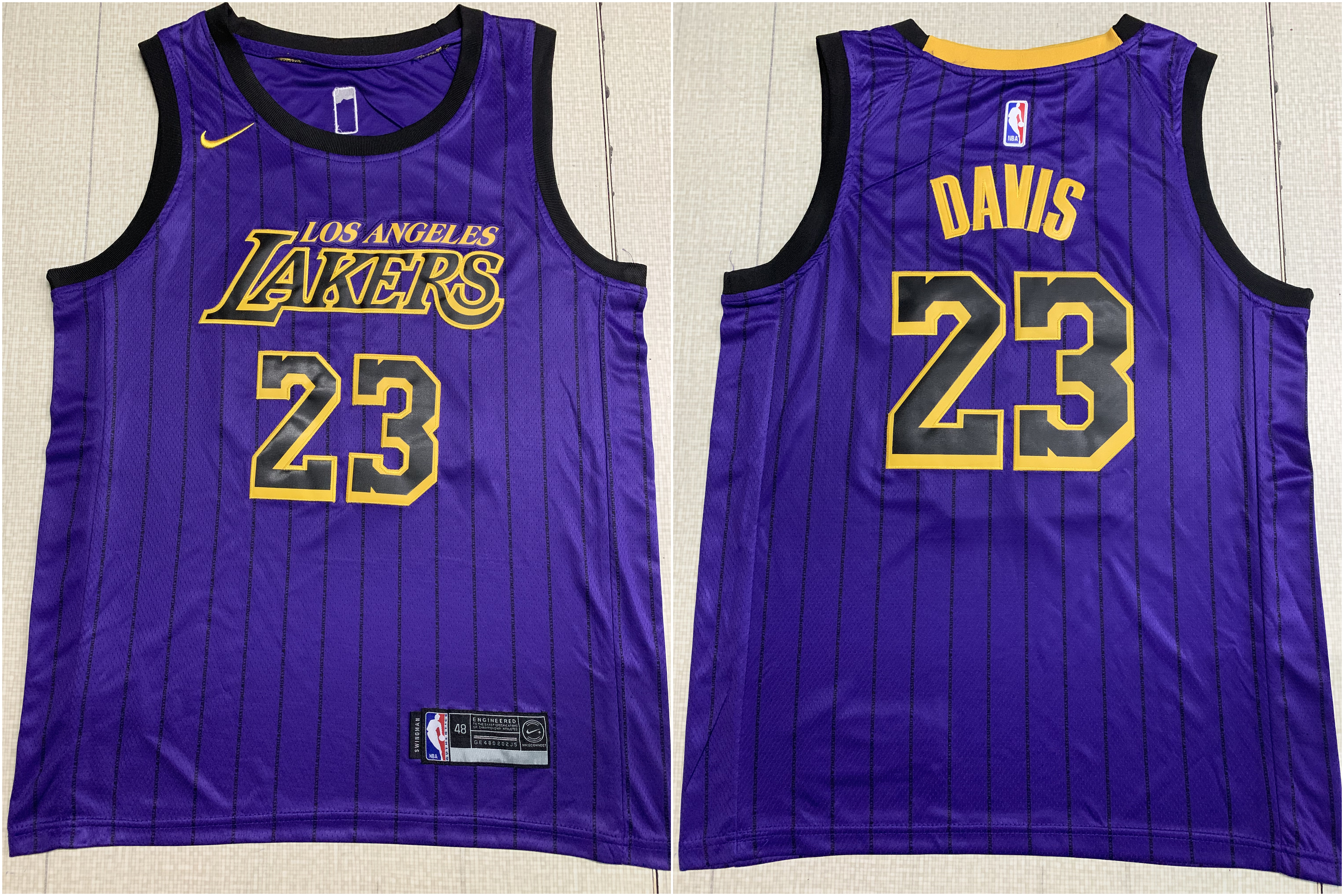 Lakers 23 Anthony Davis Purple City Edition Nike Swingman Jersey