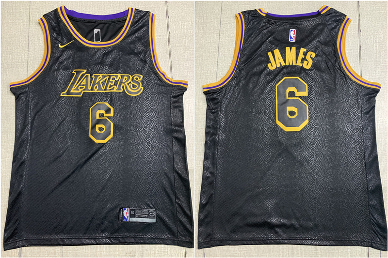 Lakers 6 Lebron James Black City Edition Nike Swingman Jersey