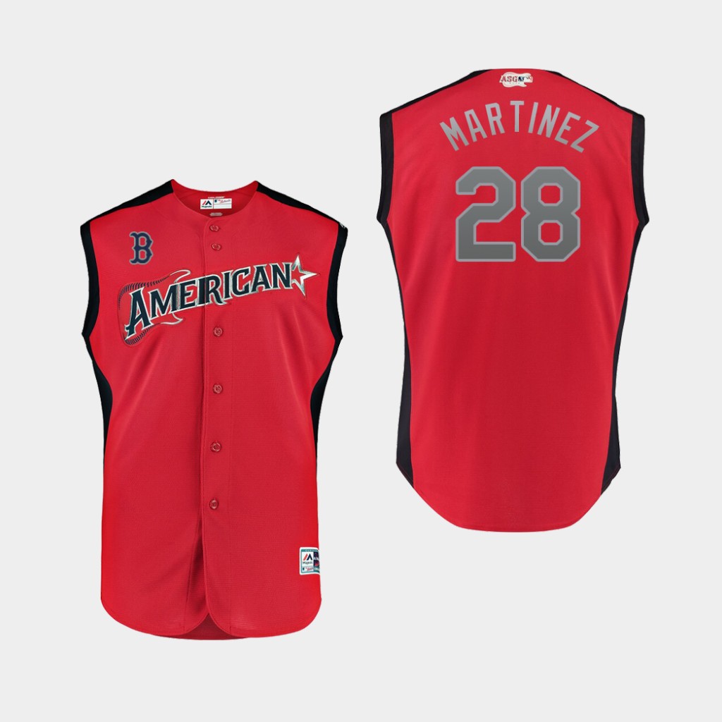 American League 28 J.D. Martinez Red 2019 MLB All-Star Game Player Jersey