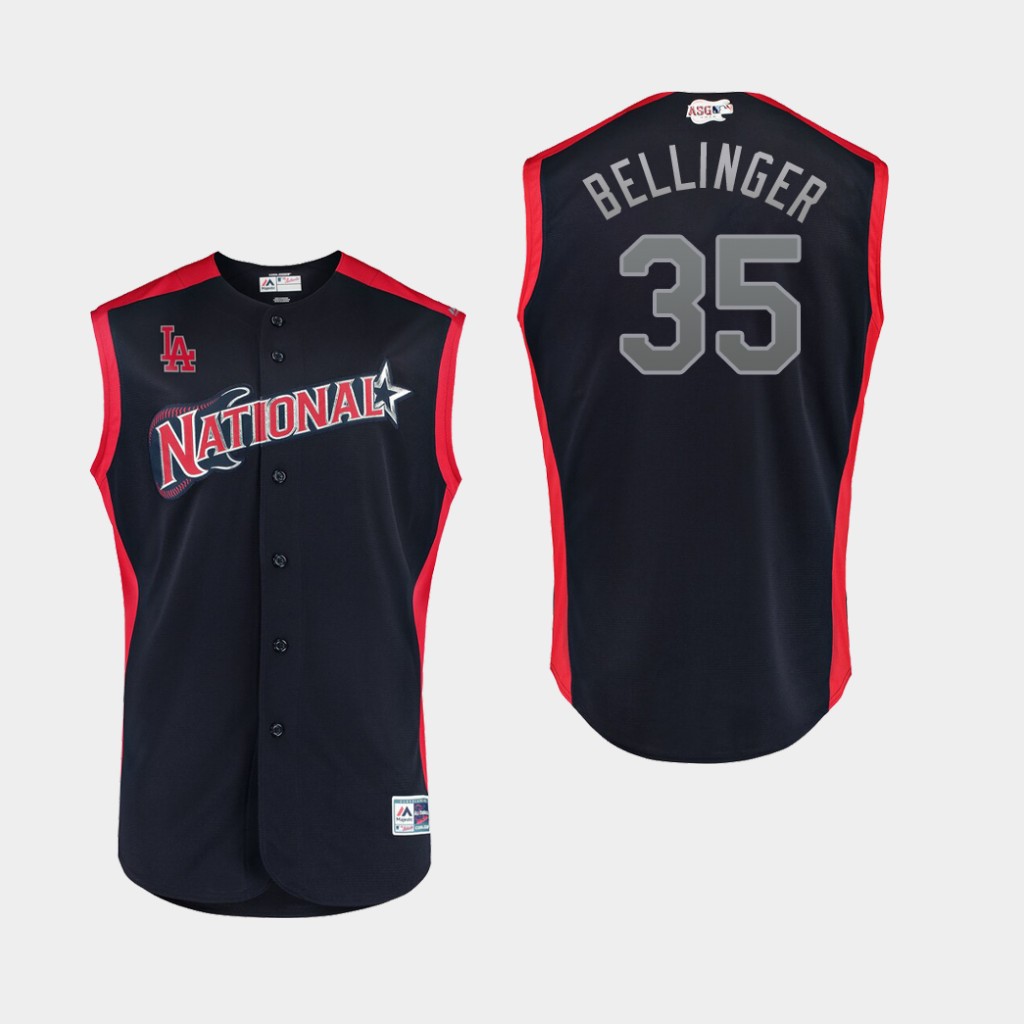 National League 35 Cody Bellinger Navy Youth 2019 MLB All-Star Game Workout Player Jersey