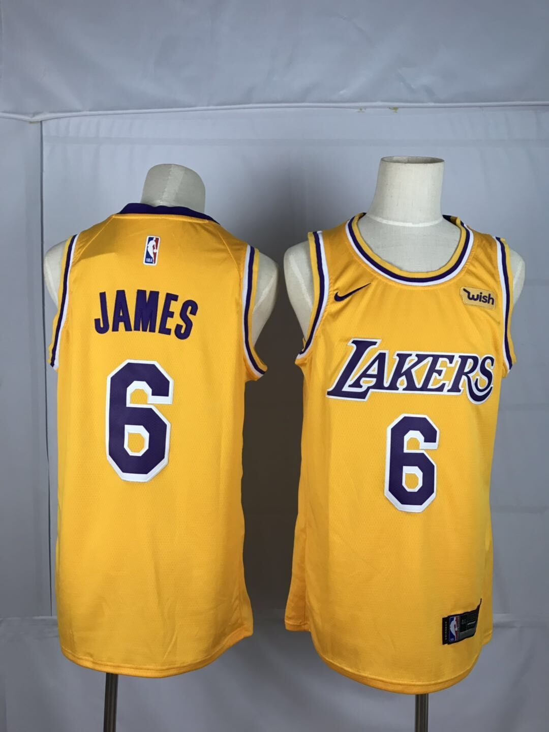 Lakers 6 Lebron James Yellow Nike Swingman Jersey