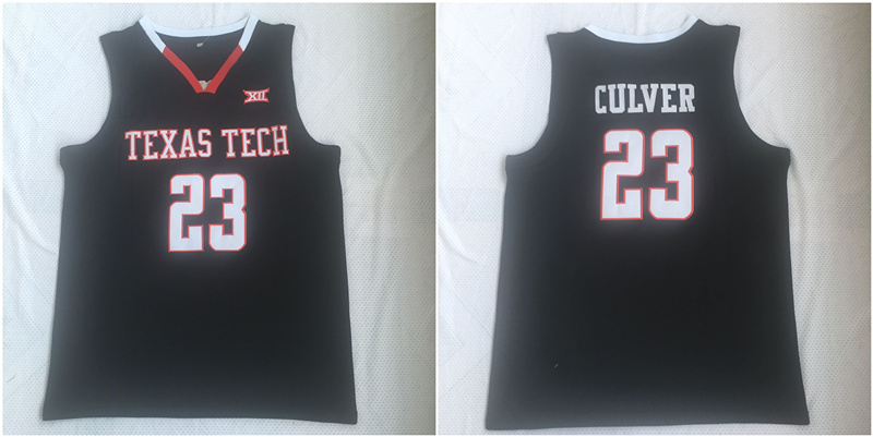 Texas Tech Red Raiders 23 Jarrett Culver Black College Basketball Jersey