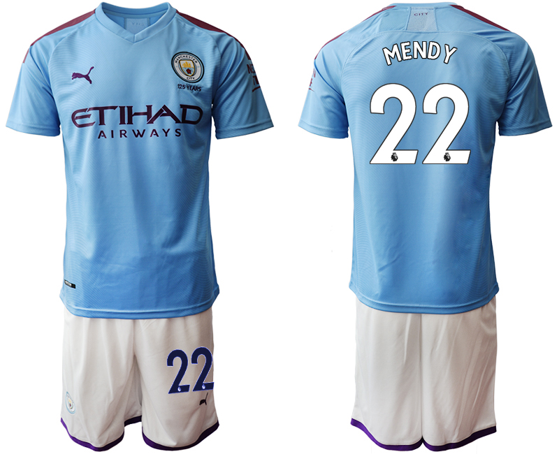 2019-20 Manchester City 22 MENDY Home Soccer Jersey