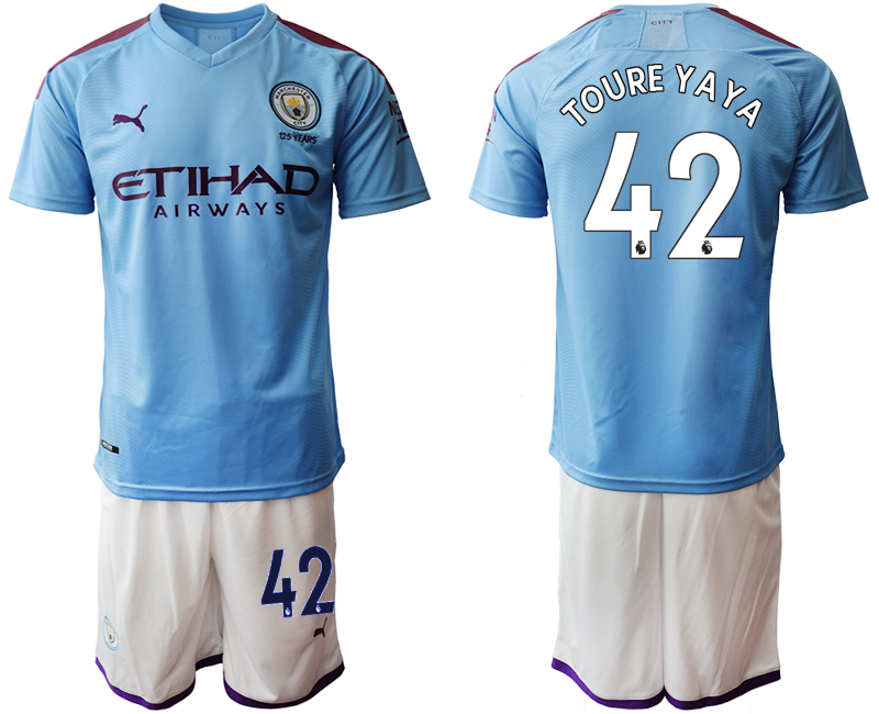 2019-20 Manchester City 42 TOURE YAYA Home Soccer Jersey - Click Image to Close