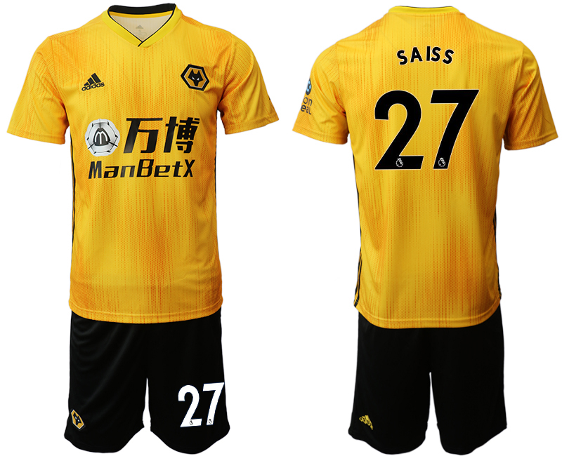 2019-20 Wolverhampton Wanderers 27 S A IS S Home Soccer Jersey