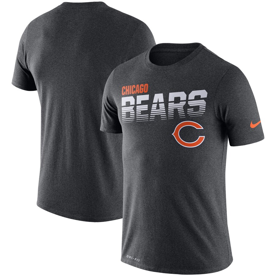 Chicago Bears Nike Sideline Line of Scrimmage Legend Performance T Shirt Heathered Gray