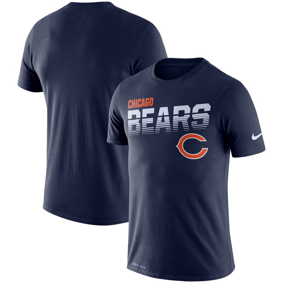 Chicago Bears Nike Sideline Line of Scrimmage Legend Performance T Shirt Navy