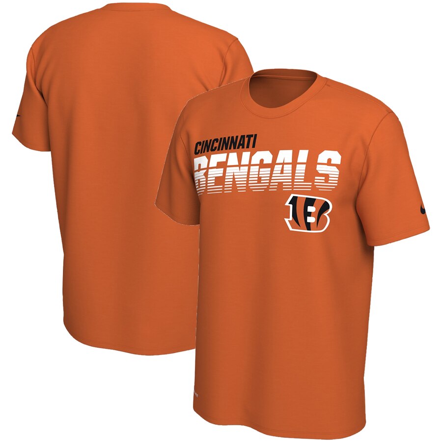 Cincinnati Bengals Nike Sideline Line of Scrimmage Legend Performance T Shirt Orange - Click Image to Close