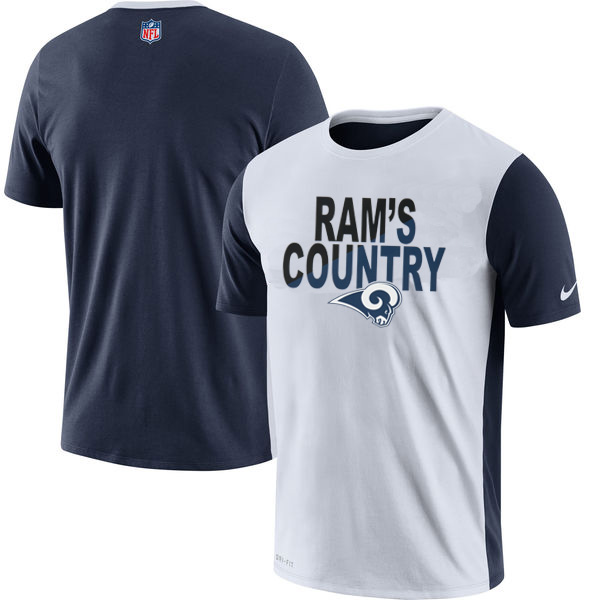 Los Angeles Rams Nike Performance T Shirt White - Click Image to Close