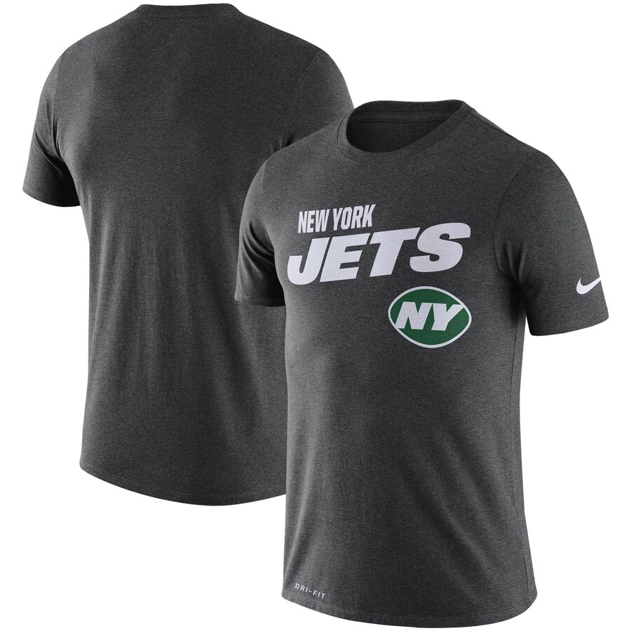 New York Jets Nike Sideline Line of Scrimmage Legend Performance T Shirt Gray