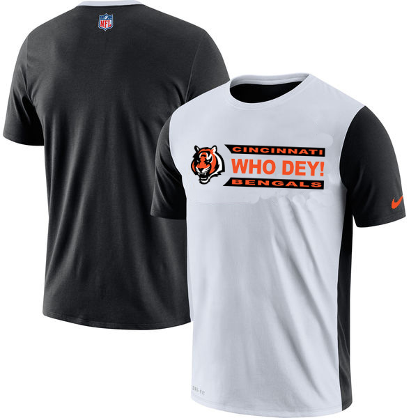 NFL Cincinnati Bengals Nike Performance T Shirt White - Click Image to Close