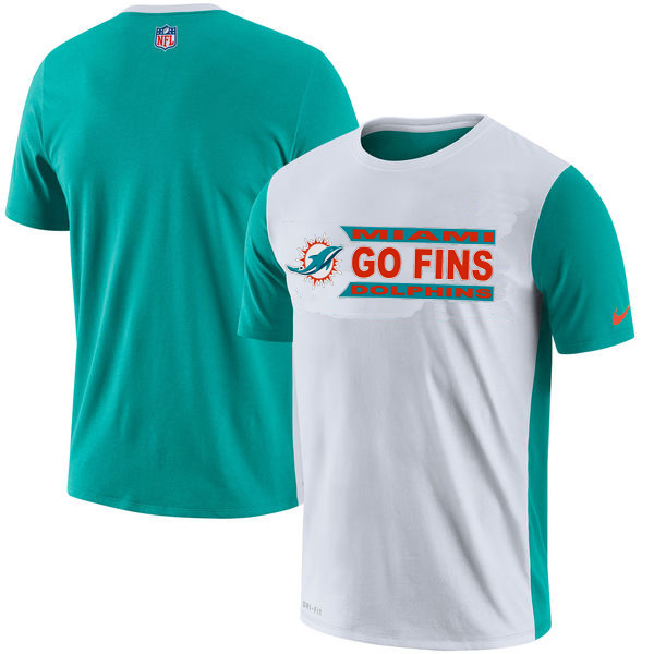 NFL Miami Dolphins Nike Performance T Shirt White - Click Image to Close