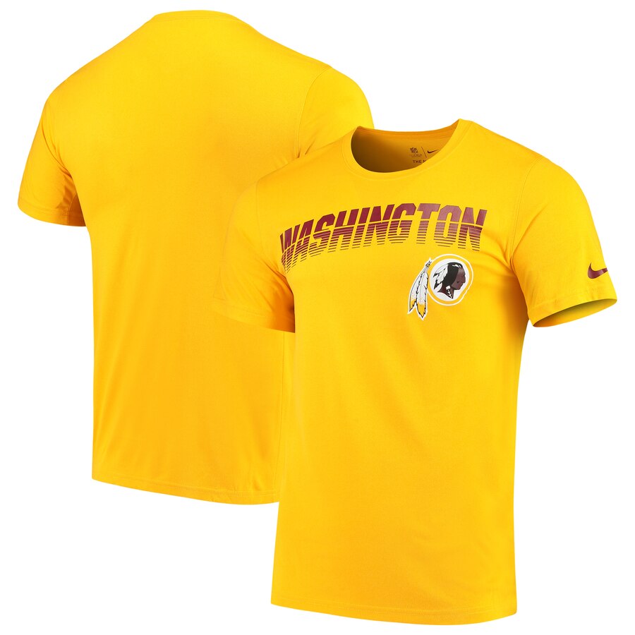 Washington Redskins Nike Sideline Line of Scrimmage Legend Performance T Shirt Gold - Click Image to Close