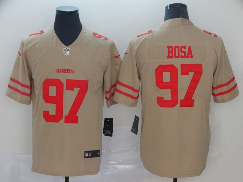 Nike 49ers 97 Nick Bosa Cream Inverted Legend Limited Jersey - Click Image to Close
