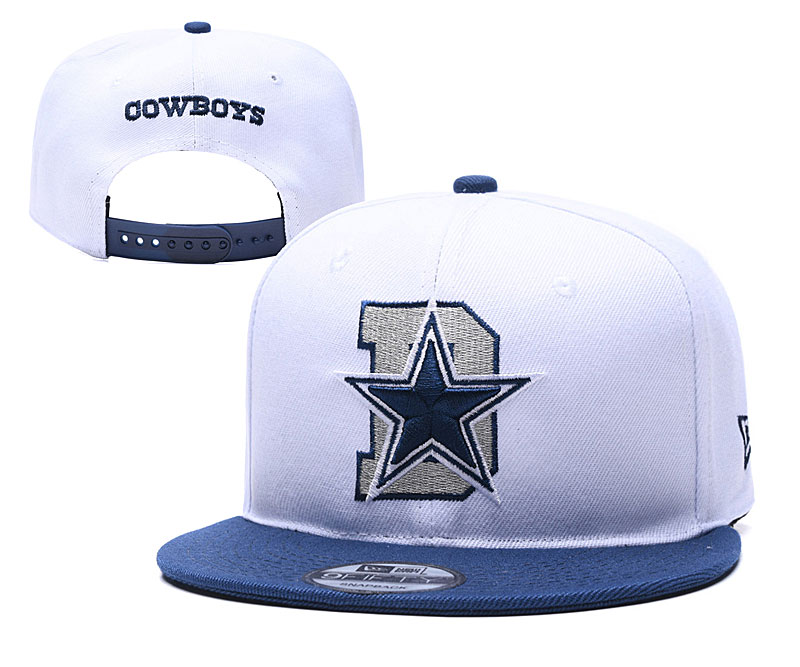 Cowboys Team Logo White Blue Adjustable Hat YD
